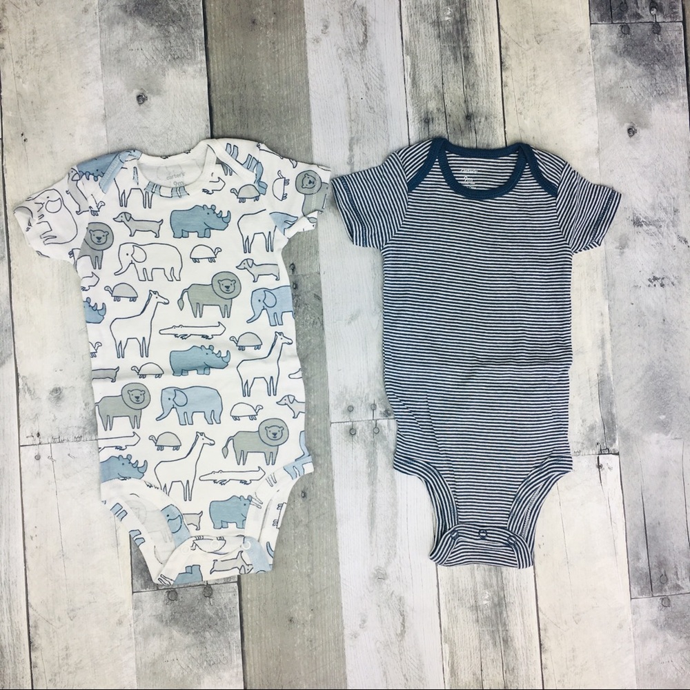 Carter’s 5 Pack Short Sleeve Bodysuits Boys 9M - Picture 3 of 4